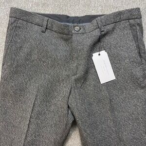 Selected Homme Identity Skinny Mathcern Trousers Mens 36/34 Black White Textured